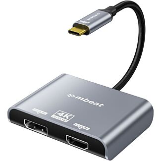 mbeat MB-XAD-C2DPHD Tough Link USB-C to DP&HDMI Dual 4K/60Hz MST Adapter
