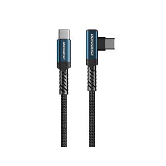 Rockrose RRCS21CCP OneLink Pro 60W Right Angle USB-C to USB-C Nylon Braided Cable PD 60W Fast Charging & Data Sync