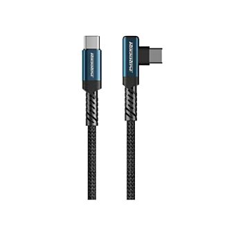 Rockrose RRCS21CCPM OneLink Pro Max 240W Right Angle USB-C to USB-C Nylon Braided Cable PD 240W Fast Charging & Data Sync