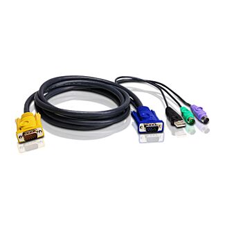 Aten 2L-5302UP 1.8M 3 IN 1 VGA PS/2 USB Console KVM Cable NO WTY