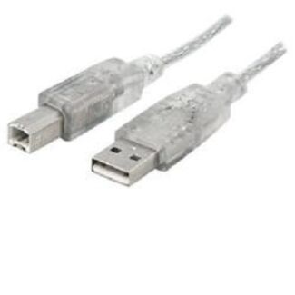 8ware UC-2000AB USB 2.0 Certified Cable AB 50cm Transparent Metal Sheath UL Approved