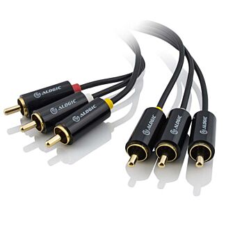 Alogic 3RCA-3RCA-01 Premium 1m 3 RCA to RCA 3 Composite Cable Male to Male