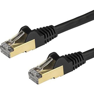 StarTech 6ASPAT50CMBK 0.5m Black Cat6a Ethernet Cable - STP