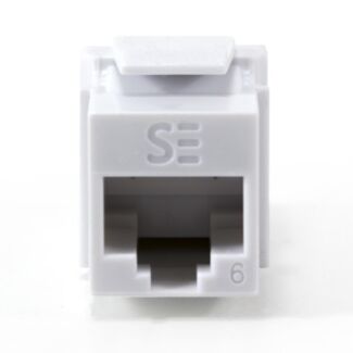 Serveredge KSUC6Q-10WH Universal Cat6 UTP RJ45 Modular Keystone Jack White - Pack of 10