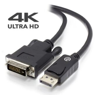 Alogic DP-DV4K-01-ACTV ACTIVE 1m DisplayPort to DVI-D Cable with 4K Support - M to M