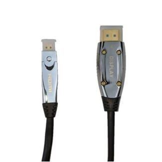 Cruxtec HS20-10-SV HDMI 2.0 Male to Mini  HDMI Male 8K Ultra-HD (UHD) Optical fiber Cable 10m 18Gbps Silvery with Mini HDMI Female to HDMI Male adapter