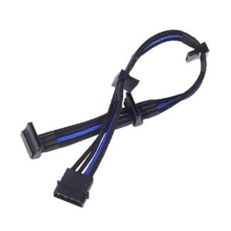 Silverstone SST-PP07-BTSBA 4pin to 4 SATA(300mm), Black & Blue