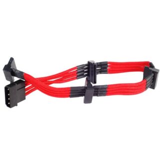 Silverstone SST-PP07-BTSR 4pin to 4 SATA(300mm),Red