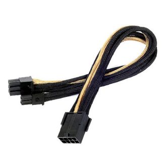 Silverstone SST-PP07-PCIBG PCIE-8pin to PCIE-6+2pin(250mm), Black & Glod