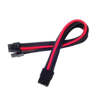 Silverstone SST-PP07-PCIBR PCIE-8pin to PCIE-6+2pin(250mm), Bicolor- Black & Red