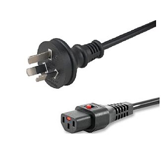 Alogic IECL-BK133P-0.5 IEC LOCK 0.5m IEC C13 to Aus 3 Pin Plug Power Cord - Male to Female