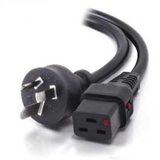 Alogic IECL-BK193P-0.5 IEC LOCK 0.5m IEC C19 to Aus 3 Pin 15A Power Cord - Male to Female