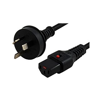 IEC Lock IECL-3P-005 50cm IEC LOCK Power Cable 3 Pin AU Plug to IEC-C13(F) Black