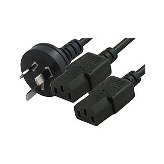 Comsol IEC-3PY-02 2M Y Power Cable 1 x 3PIN AUS(M) - 2 x IEC-C13