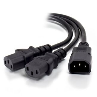 Alogic MFF-C14C13-0.3 0.3m Y Splitter Power CAble IEC C14 (M) to 2 IEC C13 (F)