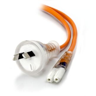 Alogic MF-AUS2PC7-02-MC 2m Power Cord - 2 Pin Aus (M) - IEC C7 -Medical Appliance power Cord (Class2) Orange