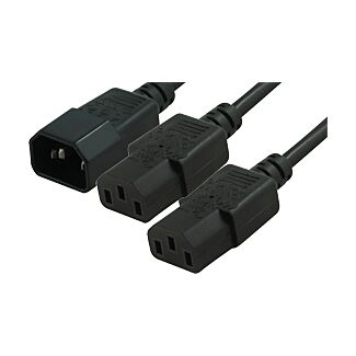 Comsol IEC-MFF-02 2M Y Power Splitter Cable 1 x IEC-C14(M) to 2 x IEC-C13(F)