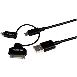 StarTech LTADUB1MB 1m Lightning/Dock/MicroUSB to USB Cable