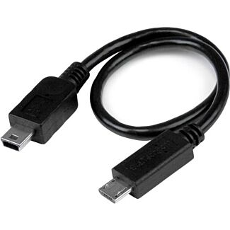 StarTech UMUSBOTG8IN 8in Micro USB to Mini USB OTG Cable M/M