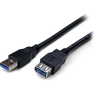 StarTech USB3SEXT2MBK 2m Black USB 3.0 Extension Cable M/F