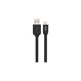 Comsol KM25BK 25cm Micro USB Sync/Charge Flat Cable - Black