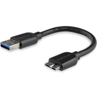 StarTech USB3AUB15CMS 15cm 6in Slim USB3.0 Micro B Cable