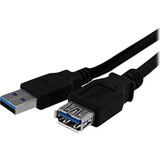 StarTech USB3SEXT1MBK 1m Black USB 3.0 Extension Cable M/F