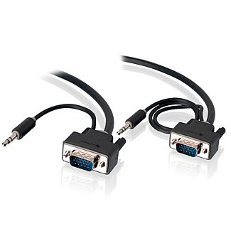 Alogic VGA-MM-01-APS 1m Pro Series Slim flexible VGA Cable with 80cm & 30cm 3.5mm Stereo Audio Cable - M to M