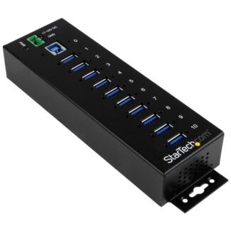 StarTech ST1030USBM Rugged Metal 10Port USB 3.0 Hub - DIN Rail & Wall-mountable