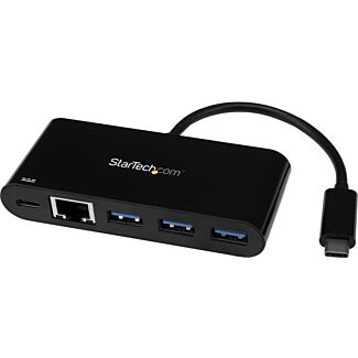 StarTech HB30C3AGEPD 3 Port USB C Hub w/ GbE & PD - USB 3.0