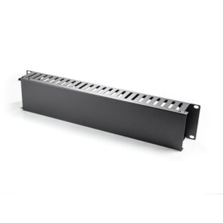 Serveredge CMR-2RU-24 2RU Horizontal 24 SLOTS Cable Management Rail - Metal Body Metal Fingers & Metal Cover & Rear Entry Holes