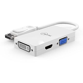 Cruxtec DT3HDV-WH Displayport to HDMI+DVI+VGA Cable Adapter