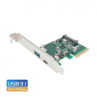 Simplecom EC312 PCI-E 2.0 x4 2-Port USB 3.1 Type-C and Type-A Expansion Card 