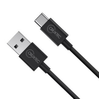 Cruxtec ATC-3A-1MBK 1m USB-A to USB-C Cable for Syncing & Charging