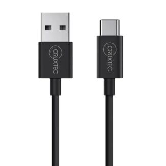 Cruxtec ATC-3A-2MBK 2m USB-A to USB-C Cable for Syncing & Charging 60W