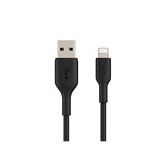 BELKIN CAA001BT2MBK 2M USB-A TO LIGHTNING CHARGE/SYNC CABLE, MFi, BLK, 2 YR WTY