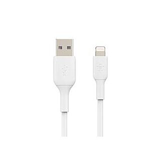 BELKIN CAA002BT2MWH 2M USB-A TO LIGHTNING CHARGE/SYNC CABLE, BRAIDED, MFi, WHT, 2 YR WTY