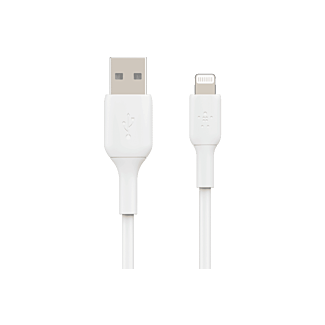 BELKIN CAA001BT2MWH 2M USB-A TO LIGHTNING CHARGE/SYNC CABLE, MFi, WHT, 2 YR WTY