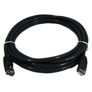 8ware PL6A-0.25BLK Cat6a UTP Ethernet Cable, Snagless Black 0.25m