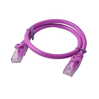 8ware PL6A-0.25PUR Cat 6a UTP Ethernet Cable, Snagless - Purple 0.25M