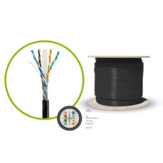 Serveredge C6AJEUTSL305-BK CAT6A 305m Jelly Filled Outdoor Network Cable - UTP Solid Jelly Filled PE 23AWG - BLACK