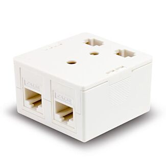 Alogic SEC5-DSM 2 Way CAT5e Surface Mount Box with Keystone Jack - White - Series Alpha