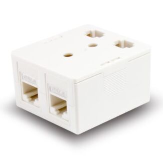 Alogic SEC6-DSM 2 Way CAT6 Surface Mount Box - White - Series Alpha