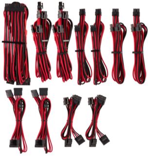 Corsair CP-8920226 RED/BLACK Premium Individually Sleeved DC Cable Pro Kit, Type 4 (Generation 4)