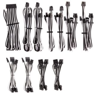 Corsair CP-8920227 WHITE/BLACK Premium Individually Sleeved DC Cable Pro Kit, Type 4 (Generation 4)
