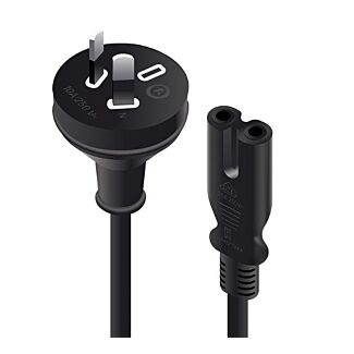 Alogic MF-AUS2PC7-02RBLK 2m Aus 2 Pin Mains Plug to IEC C7 - Male to Female