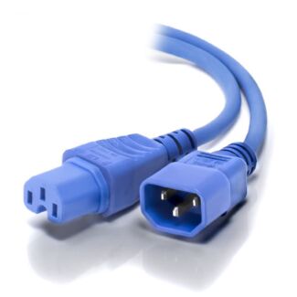 Alogic MF-C14C15-1.5-BLU 1.5m IEC C14 to IEC C15 High Temperature - Male to Female - Blue