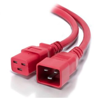 Alogic MF-C19C20-01-RD 1m IEC C19 to IEC C20 Power Extension Cable Male to Female Cable Red