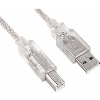 Astrotek AT-USB-AB-3M USB 2.0 Cable, Type A to Type B Male to Male Transparent