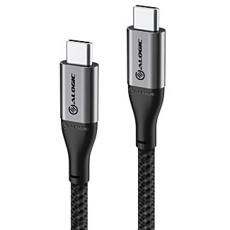 Alogic ULCC2030-SGR Super Ultra USB 2.0 USB-C to USB-C Cable 30cm 5A 480Mbps Space Grey